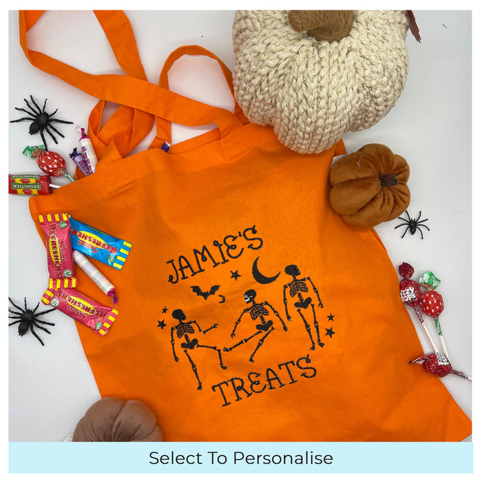 Personalised Halloween trick or treat tote bag