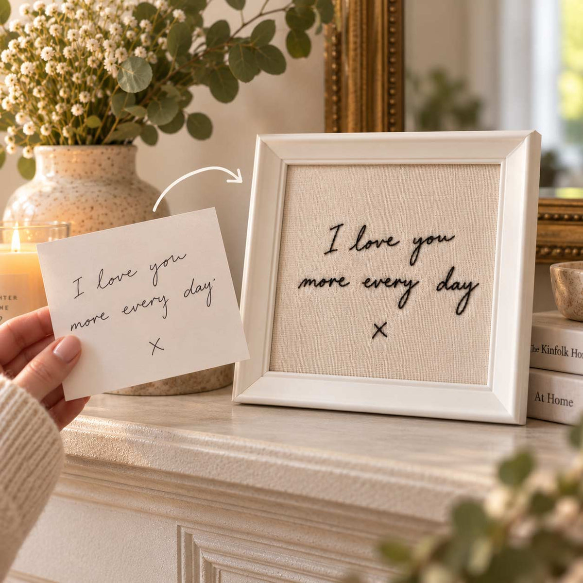 Personalised Handwriting Embroidery Frame