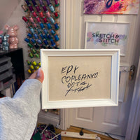 Personalised handwriting embroidery frame
