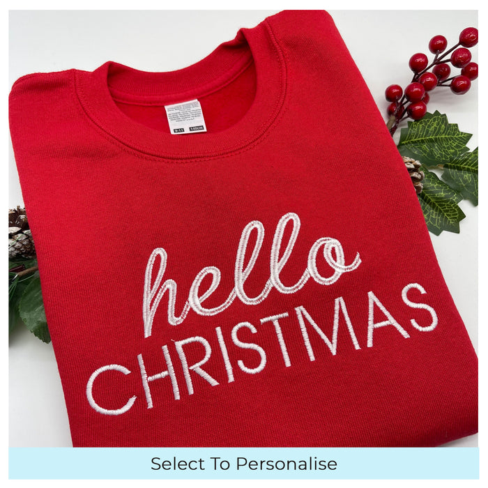 Adult sweatshirt hello Christmas