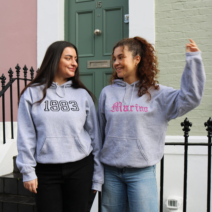 Adult hoodie personalised text or initials