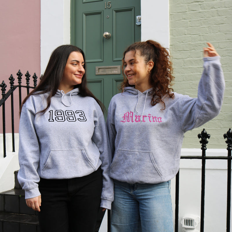 Adult hoodie personalised text or initials