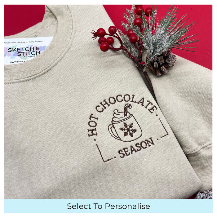 Adult sweatshirt hot chocolate season