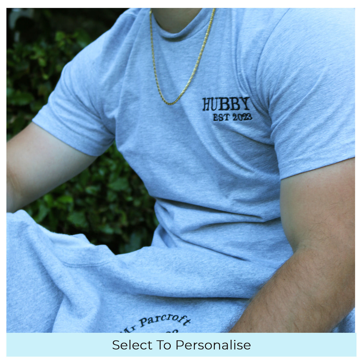 Adult t-shirt personalised hubby date