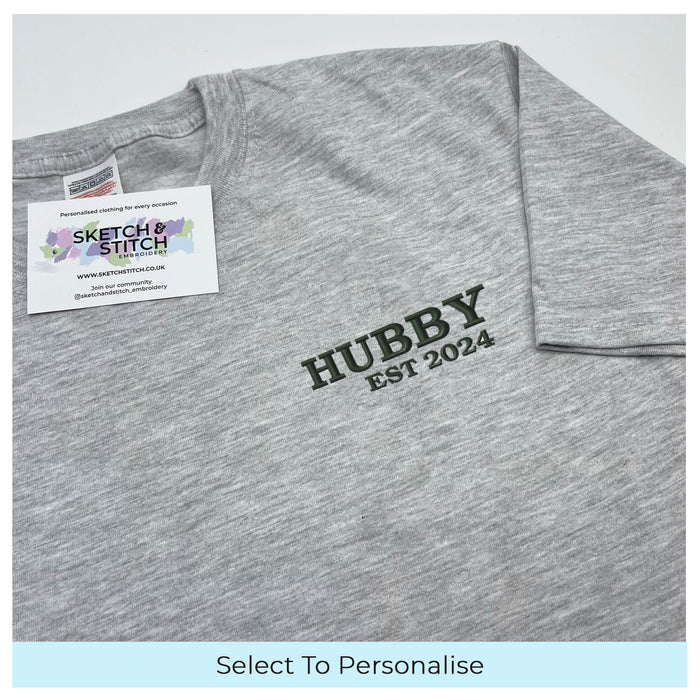 Adult t-shirt personalised hubby date