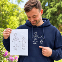 Personalised embroidered kids drawing hoodie