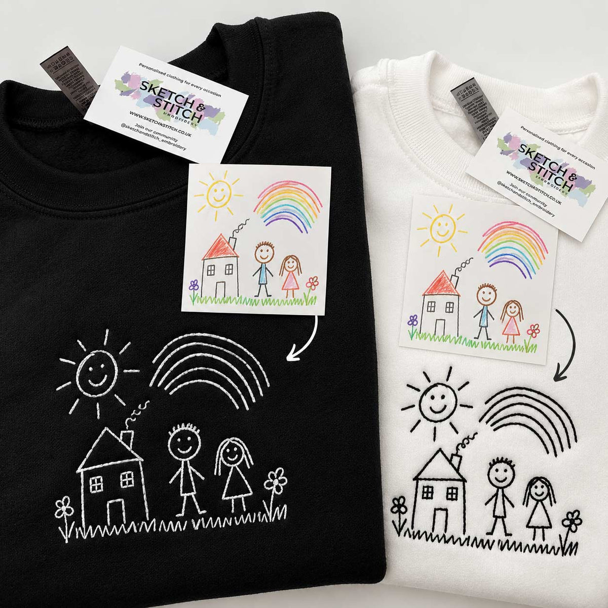 Personalised embroidered kids drawing sweatshirt