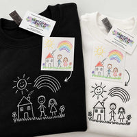 Personalised embroidered kids drawing sweatshirt