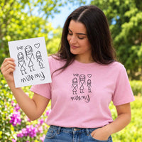Personalised kids drawing embroidered t-shirt
