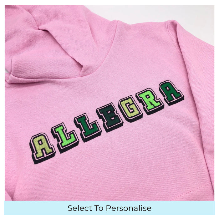 Kids hoodie personalised 3D text or initials