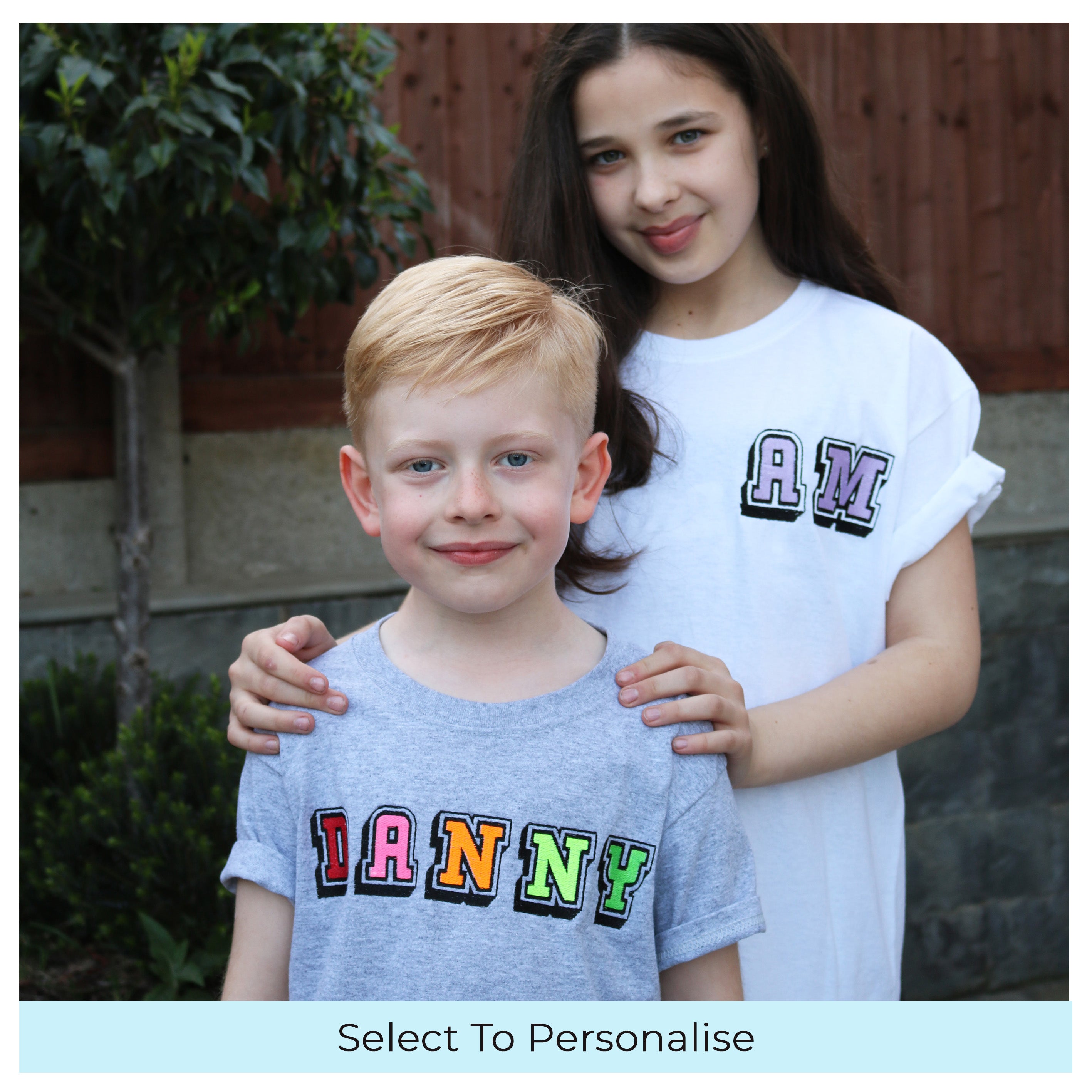 Kids t shirt personalised 3D text or initials