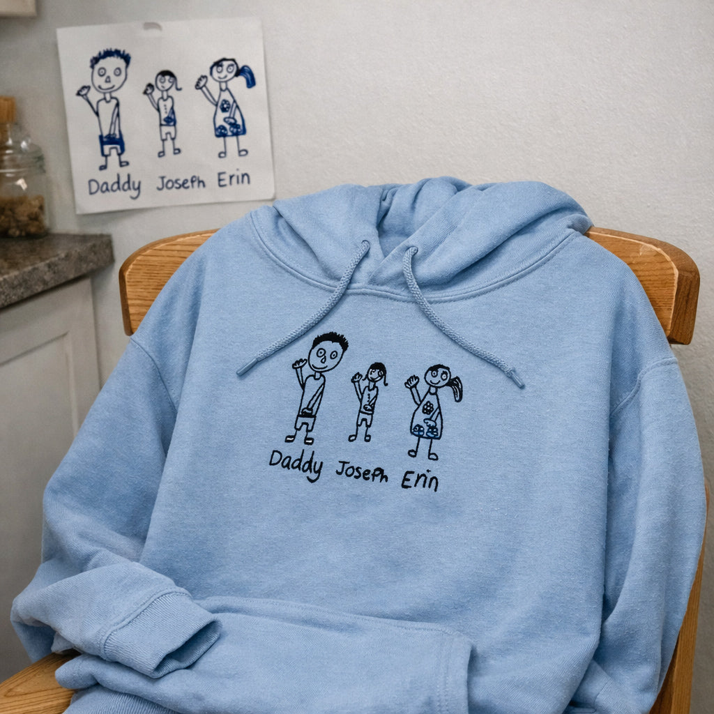 Adult hoodie personalised kids drawing