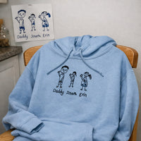 Adult hoodie personalised kids drawing