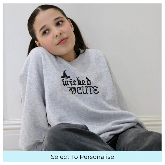 Kids sweatshirt Halloween wicked cute
