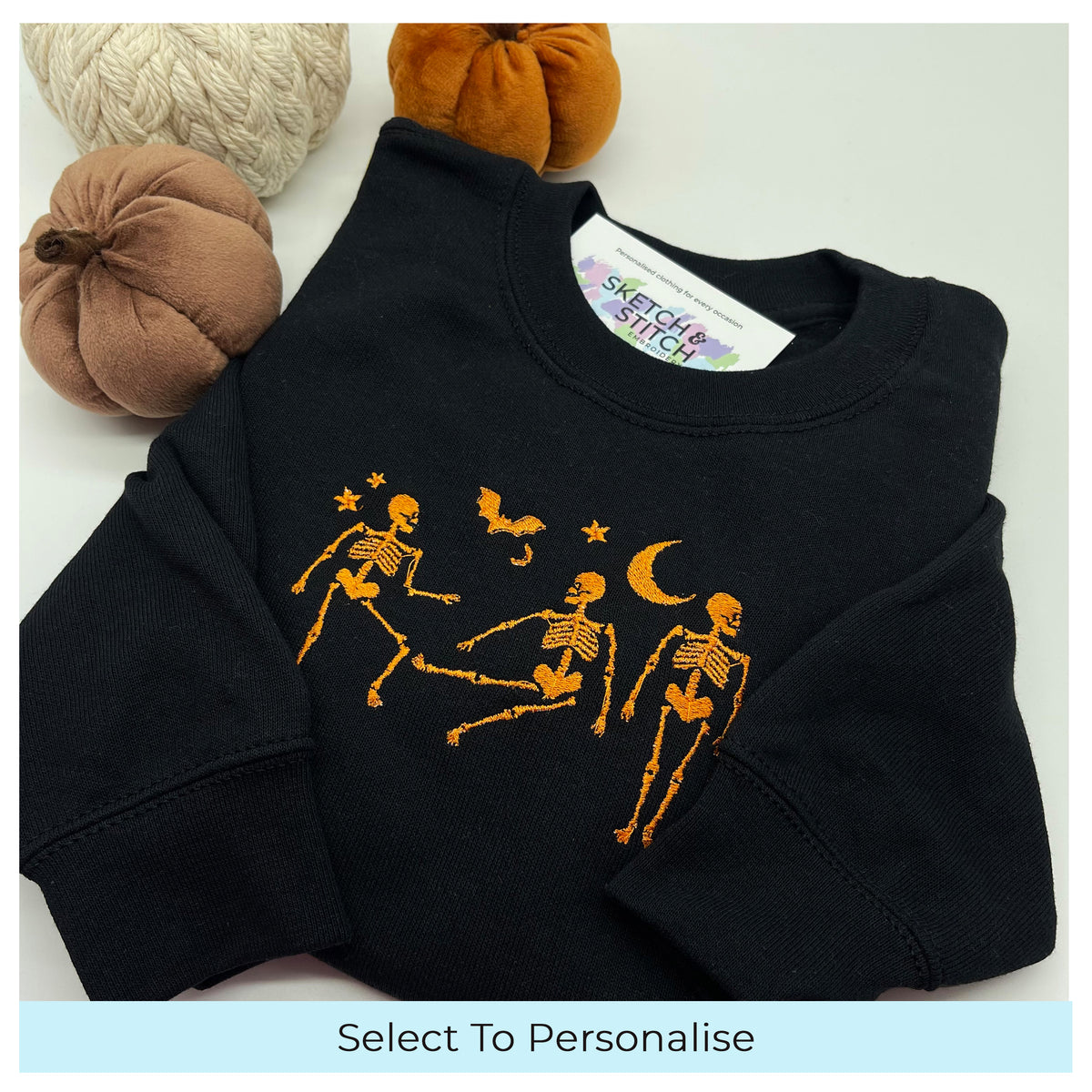 Kids sweatshirt Halloween dancing skeletons