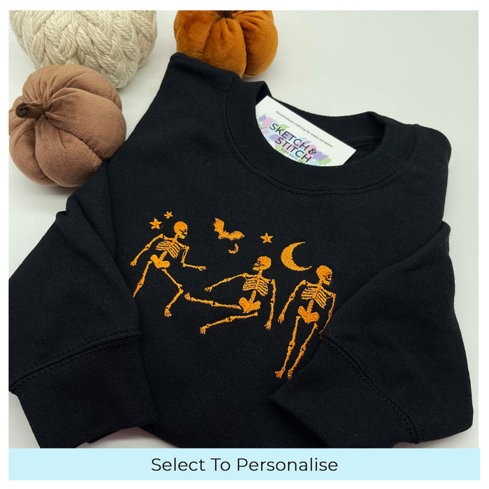 Kids sweatshirt Halloween dancing skeletons