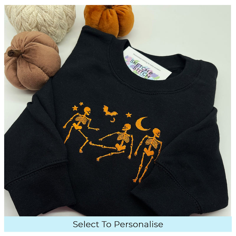 Kids sweatshirt Halloween dancing skeletons