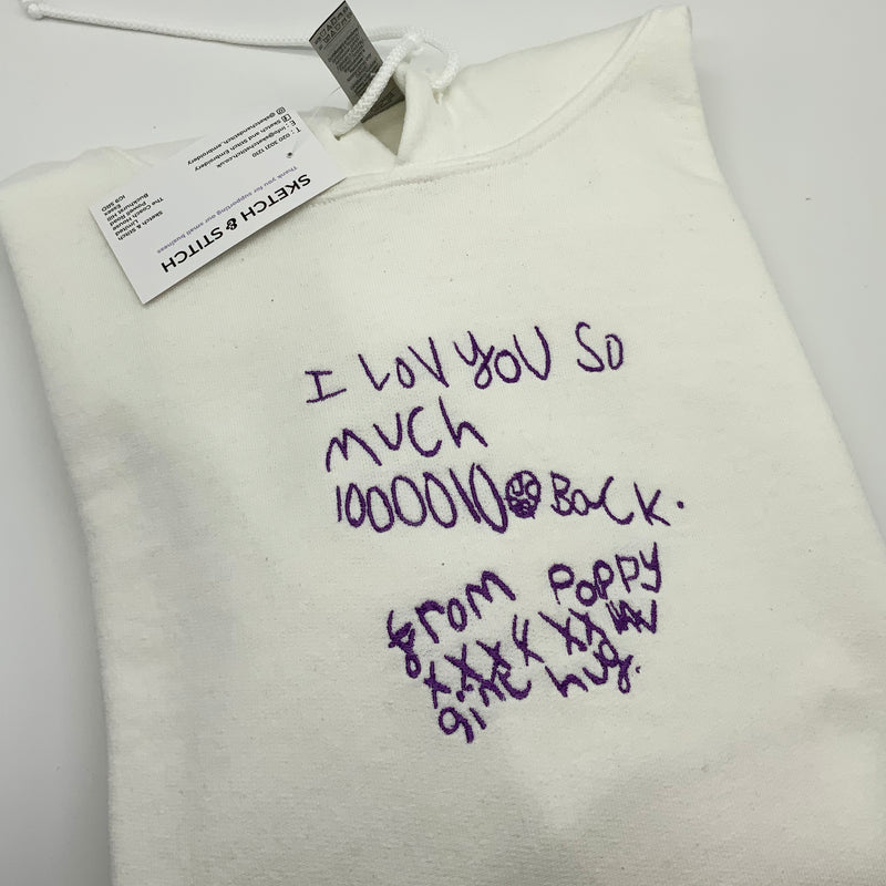 White Kids Drawing Hoodie Upload Your Very Own Image, personalised birthday gifts