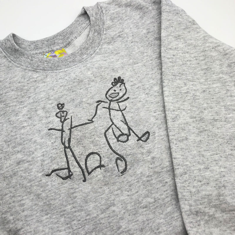 Kids sweatshirt personalised photo outline