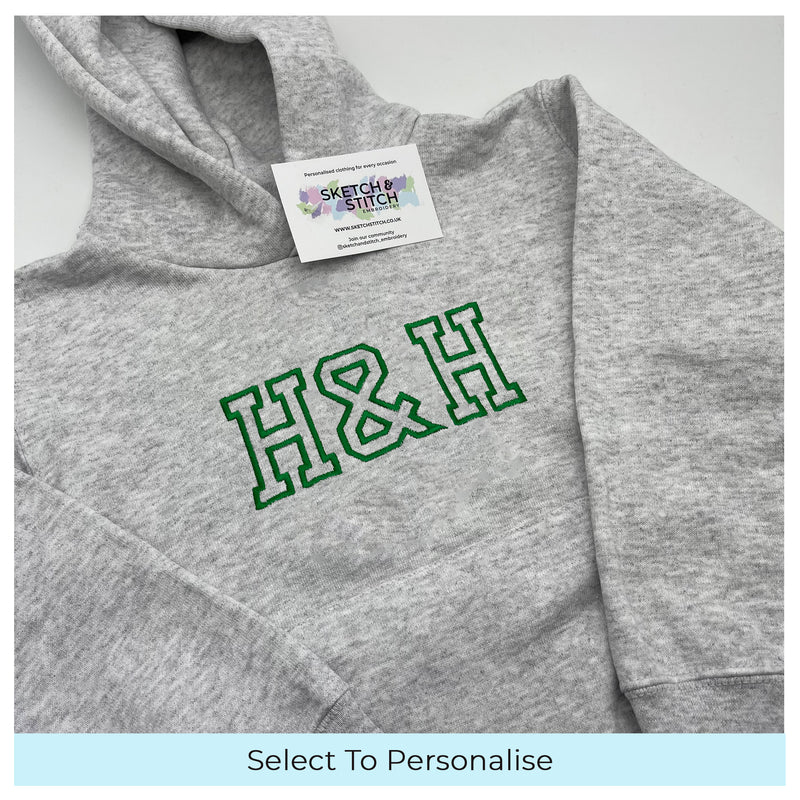 Kids Hoodie With Personalised Text and Initials