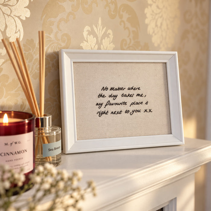 Personalised handwriting embroidery frame