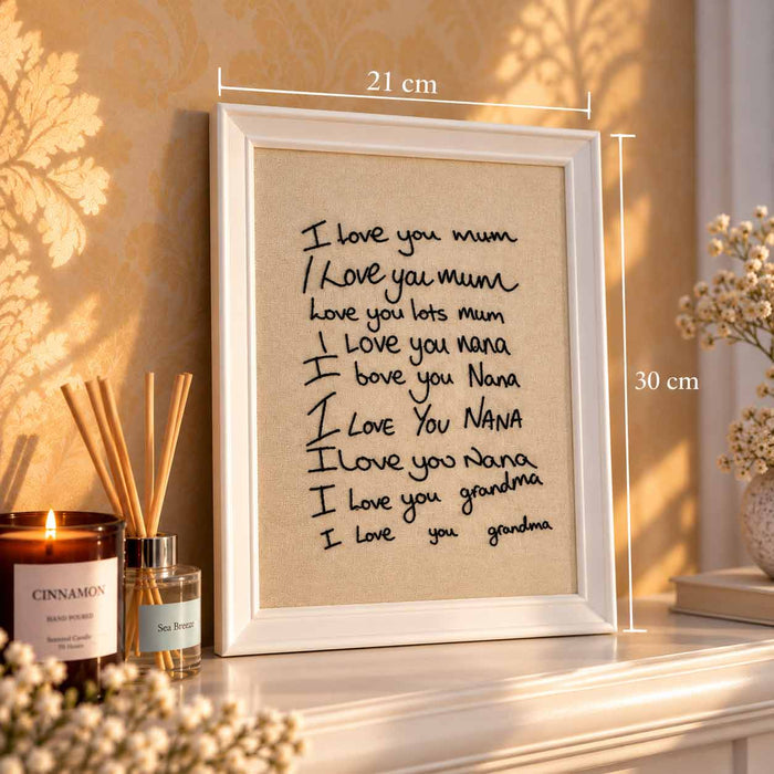 Personalised I love you handwriting embroidery frame