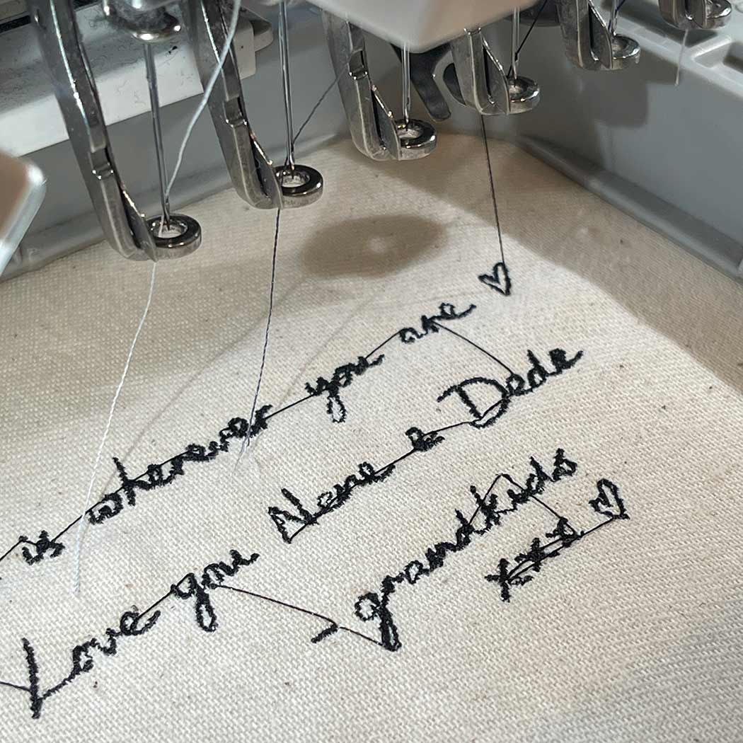 Personalised I love you handwriting embroidery frame