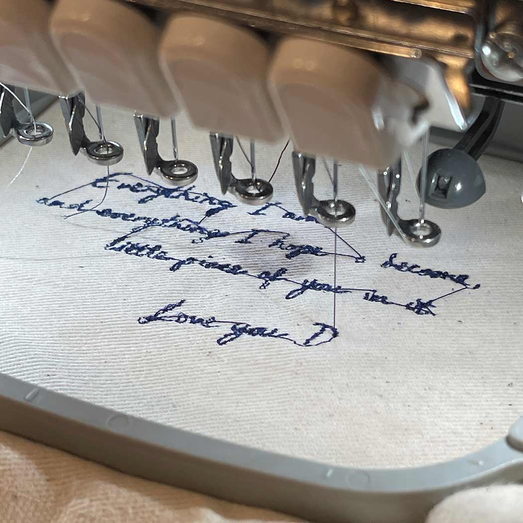Personalised I love you handwriting embroidery frame