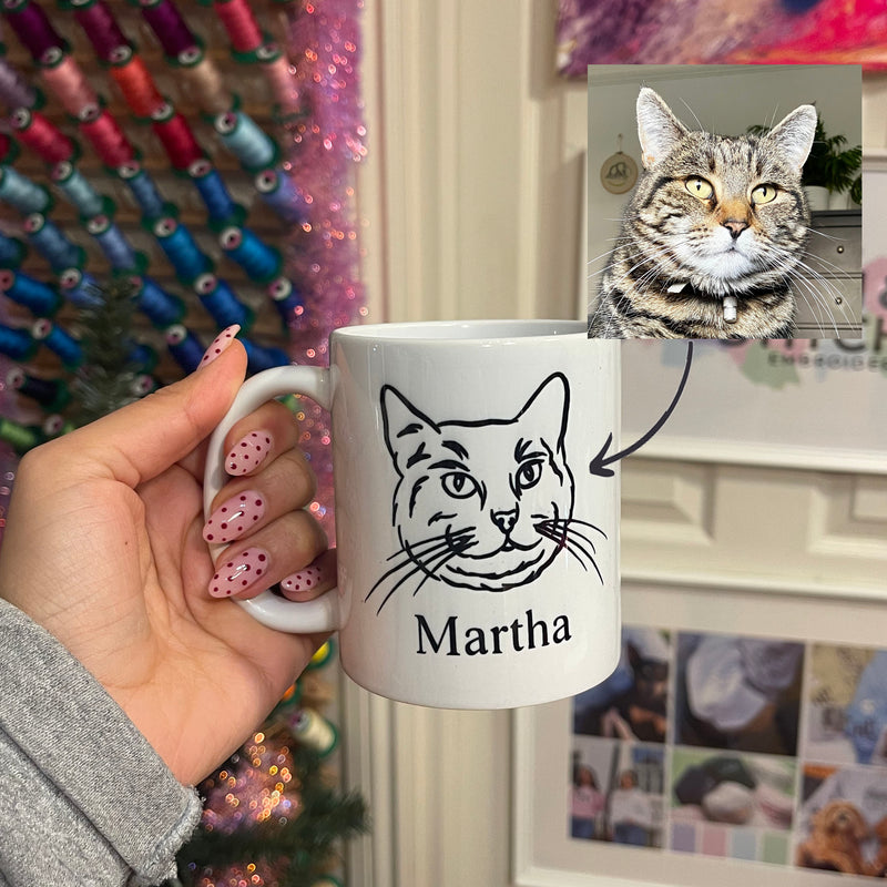 Personalised Printed Photo Outline Mug
