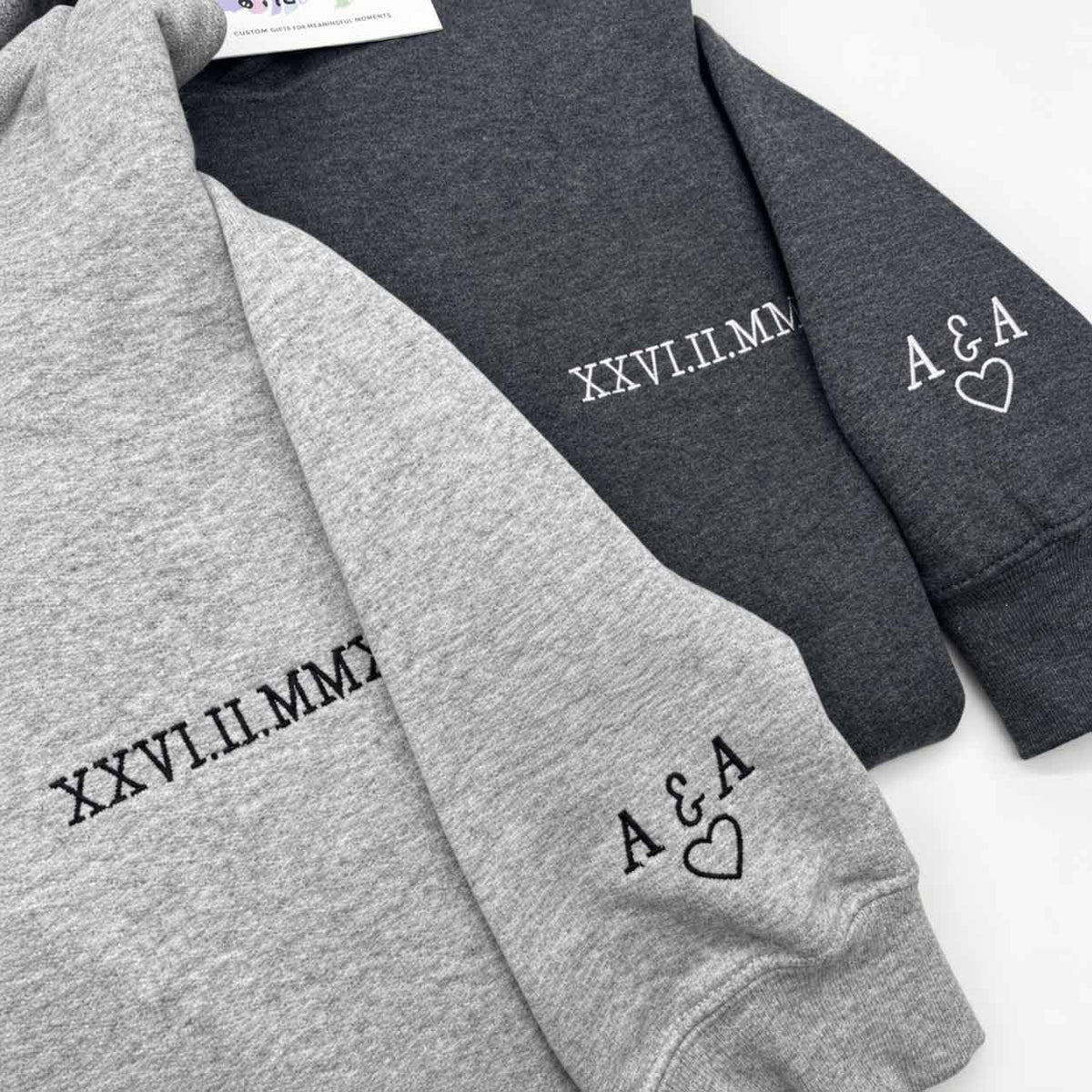 Personalised embroidered text hoodie - left chest