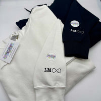 Adult hoodie personalised sleeve text - Sketch & Stitch