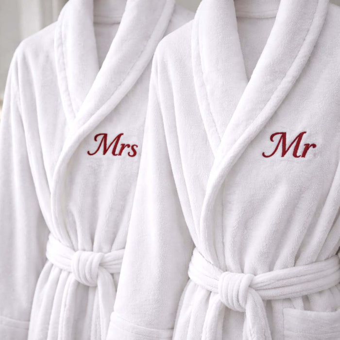 Matching Mr and Mrs luxury white dressing gowns - Sketch & Stitch