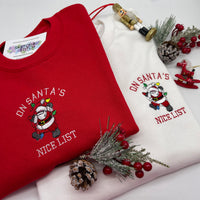 Adult sweatshirt Christmas Santa's list - left chest