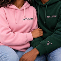 Personalised embroidered text hoodie - left chest