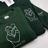 Adult sweatshirt personalised portrait outline- left chest
