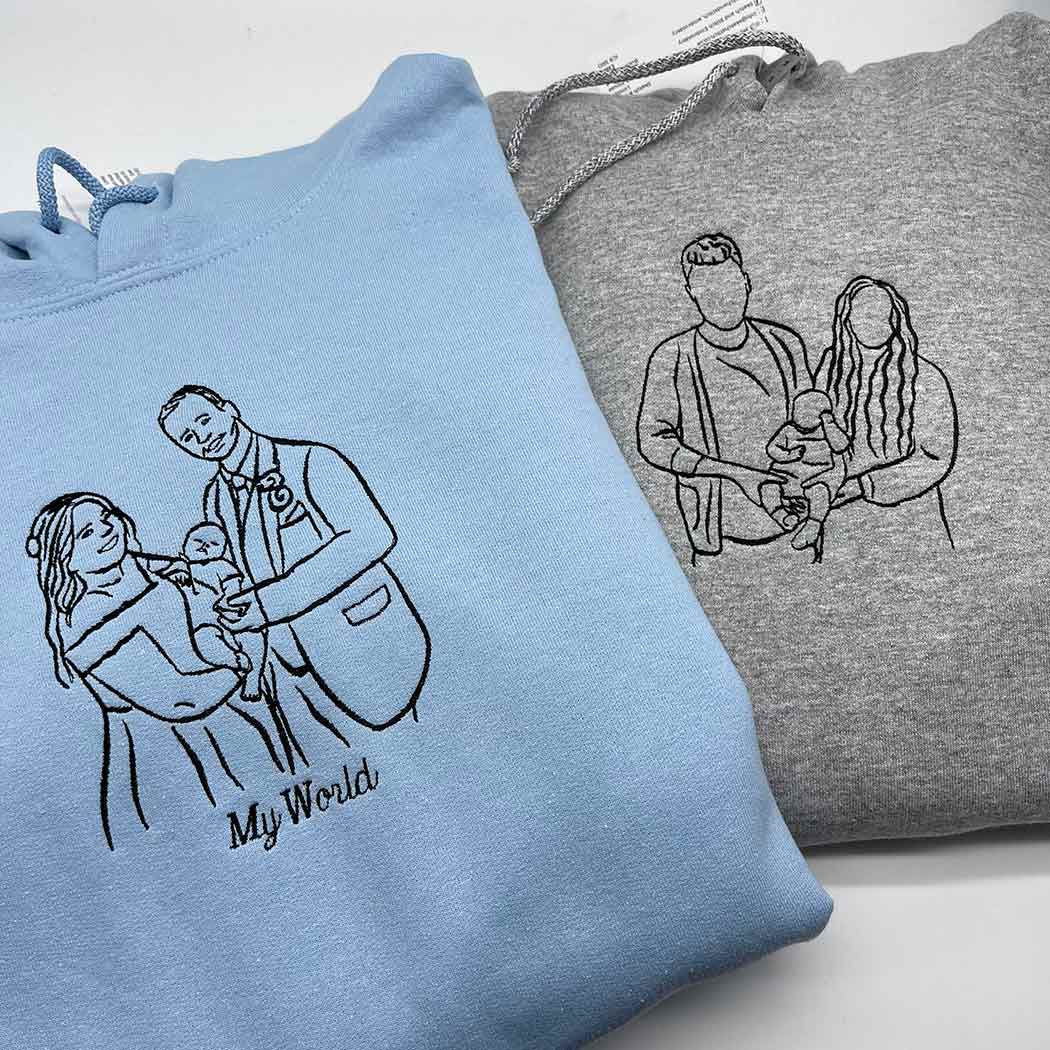 Mother's Day Personalised Photo Outline Women's Hoodie - Sketch & Stitch