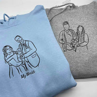 Mother's Day Personalised Photo Outline Women's Hoodie - Sketch & Stitch