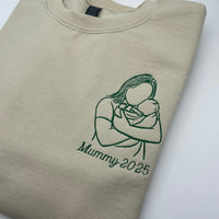 Mother's Day Personalised Portrait Outline Sweatshirt - Left Chest