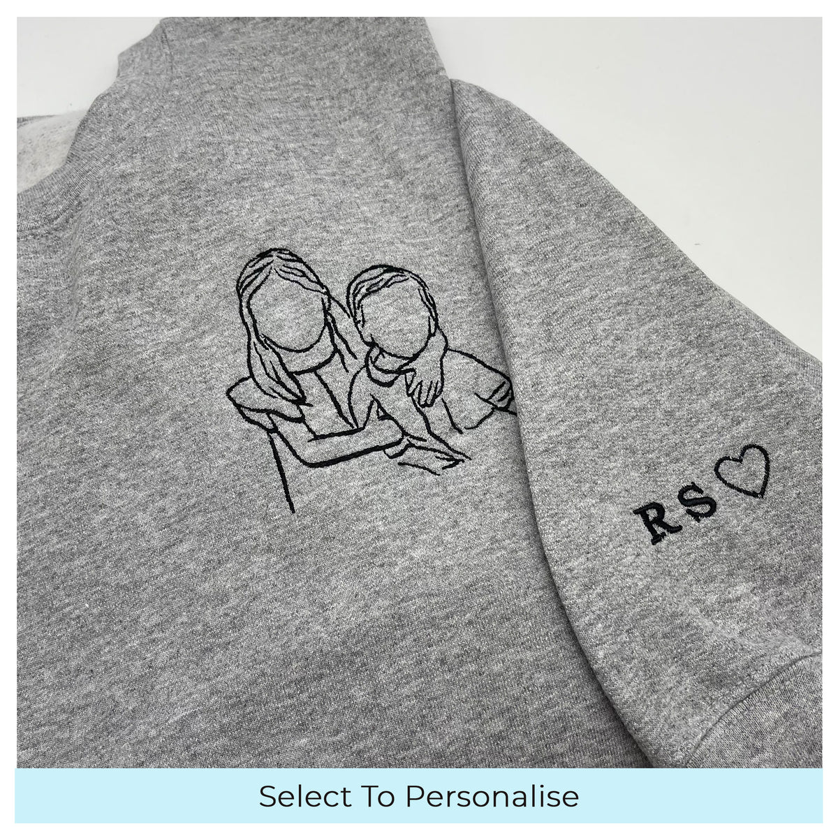 Mother's Day Personalised Portrait Outline Sweatshirt - Left Chest