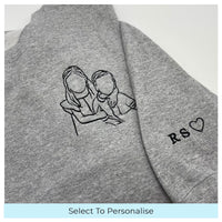 Mother's Day Personalised Portrait Outline Sweatshirt - Left Chest