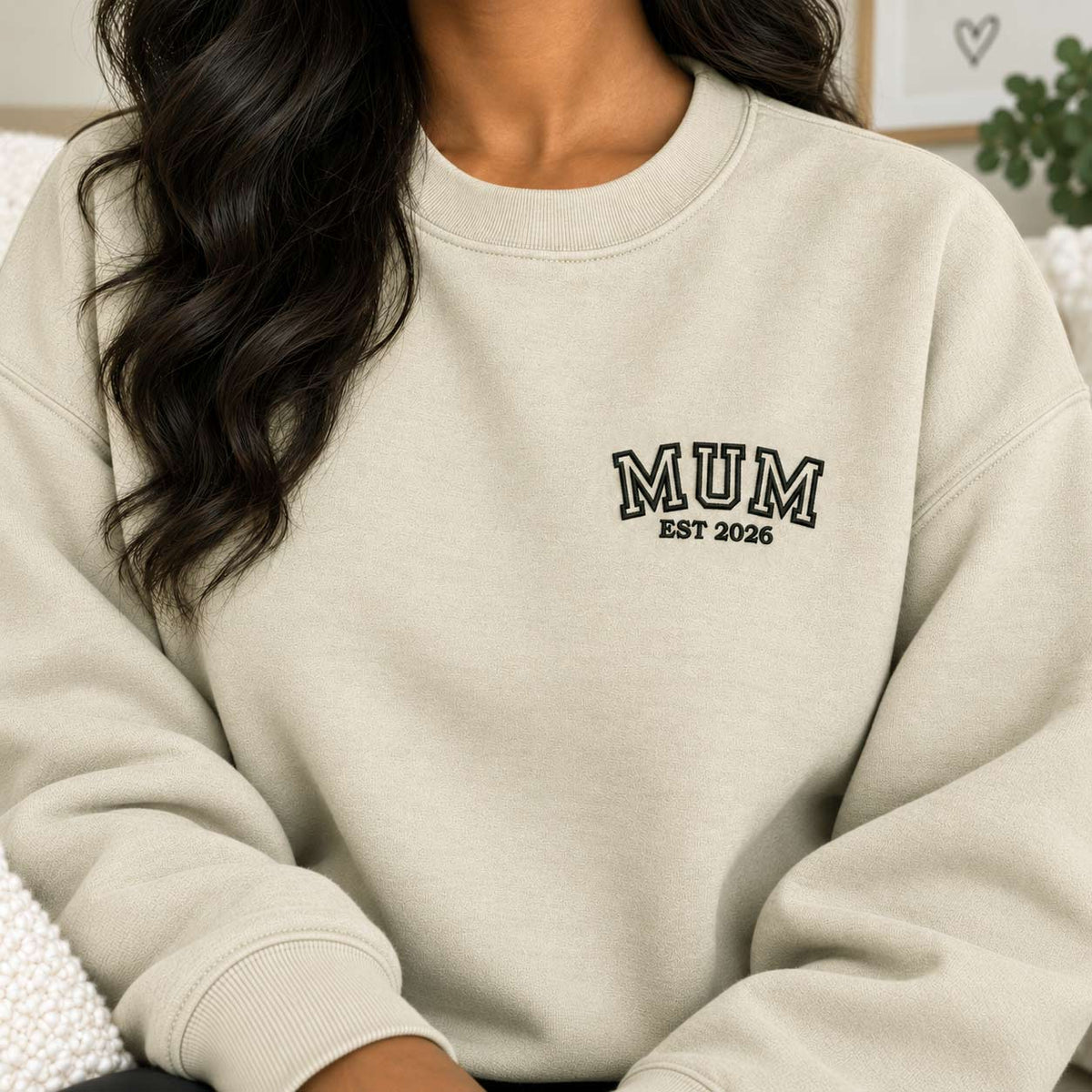 Personalised mum est. date embroidered sweatshirt