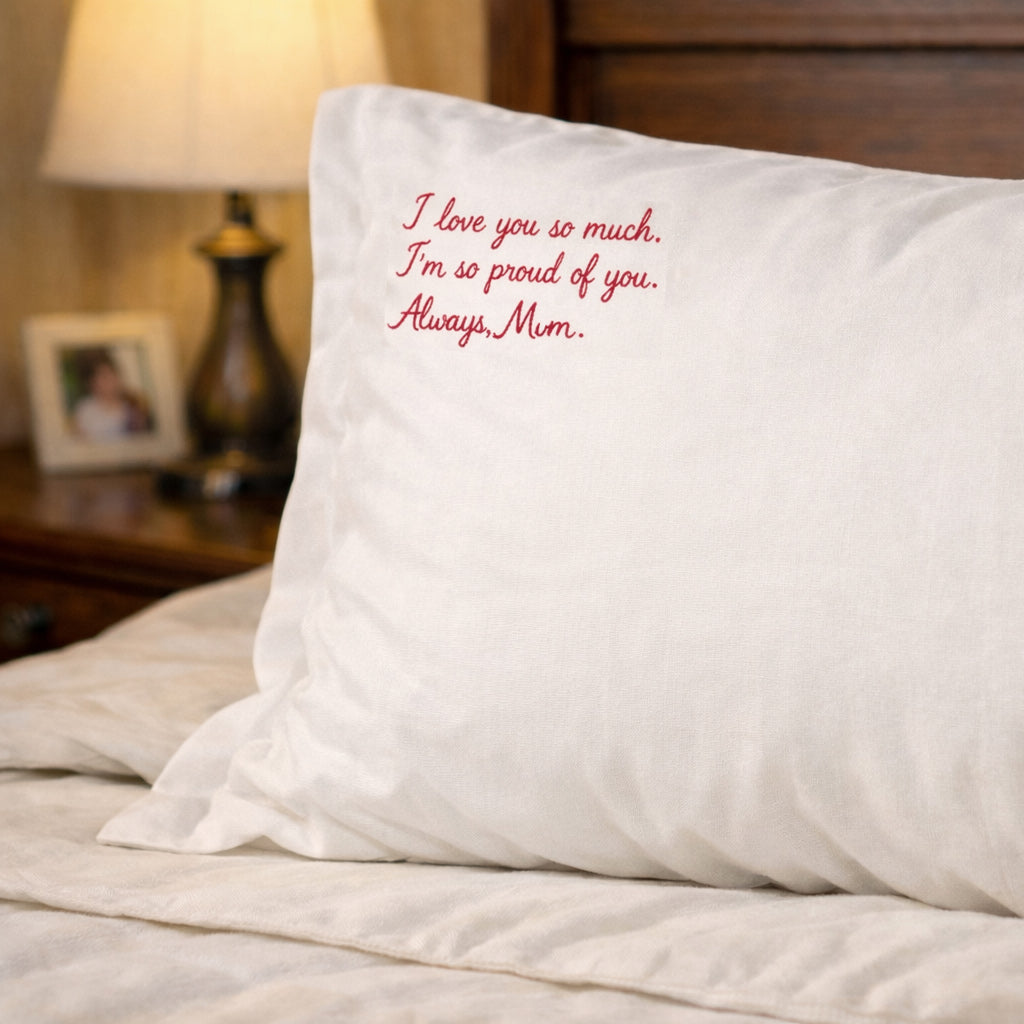 Personalised handwriting message pillowcase