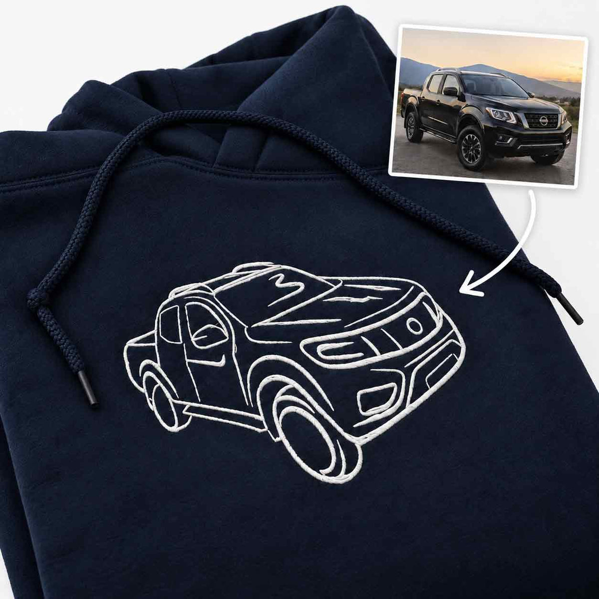Personalised embroidered car & motorbike photo hoodie