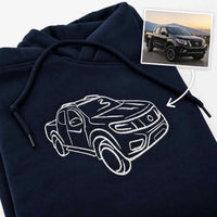 Personalised embroidered car & motorbike photo hoodie