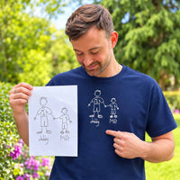 Personalised kids drawing embroidered t-shirt