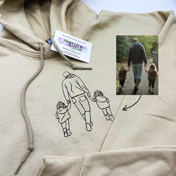 Adult hoodie personalised photo outline and matching tote bag