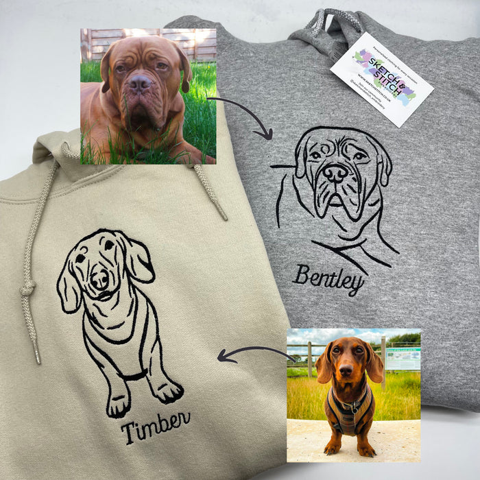 Adult hoodie personalised dog outline