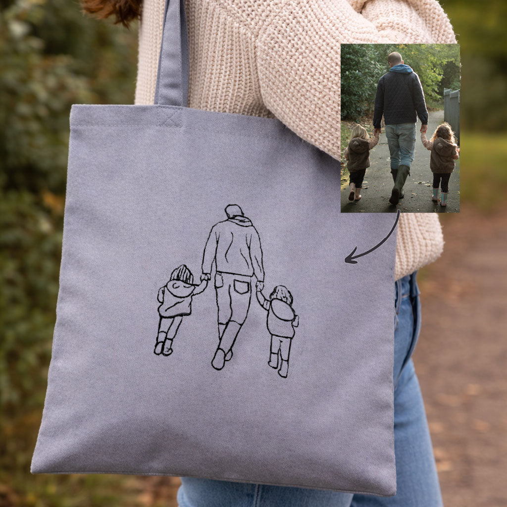 Tote bag personalised photo outline