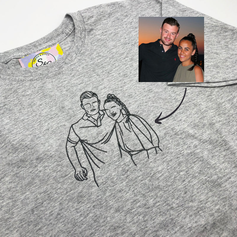 Adult T-shirt Outline Stitch- Upload your photo