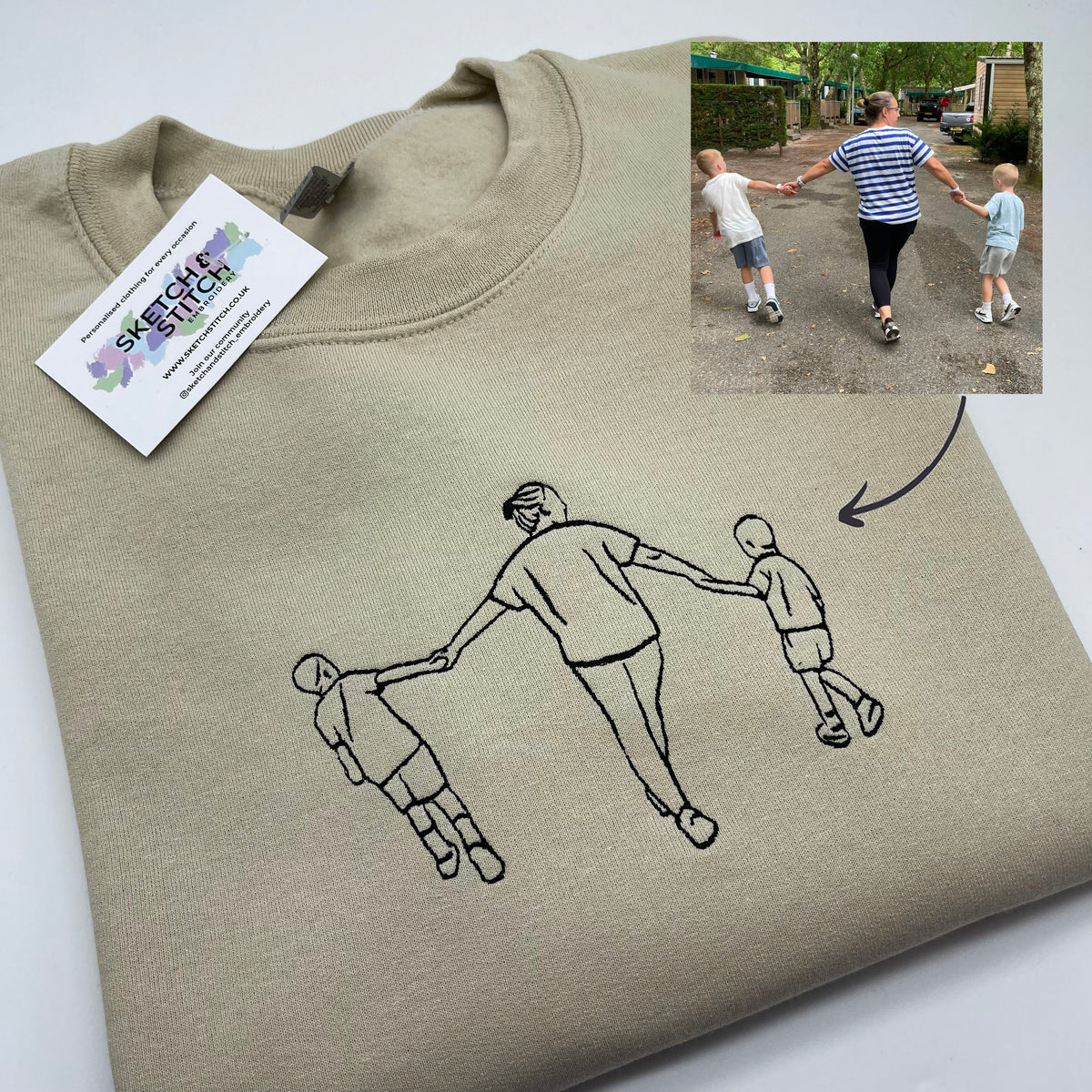 Adult sweatshirt personalised photo outline